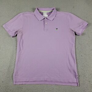 Brooks Brothers Polo Shirt Mens Size Large Purple Casual Short Sleeve *